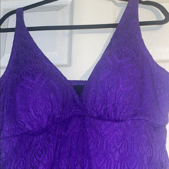 Swimsuits For All Purple One Piece Swim Dress - Picture 4 of 8
